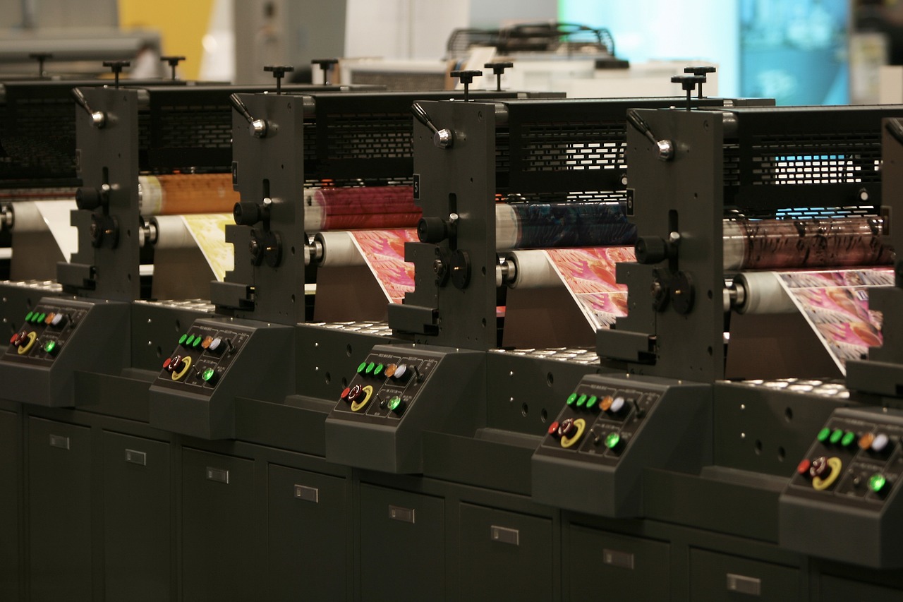 A printing machine showing the benefits of both UV and EB curing. 