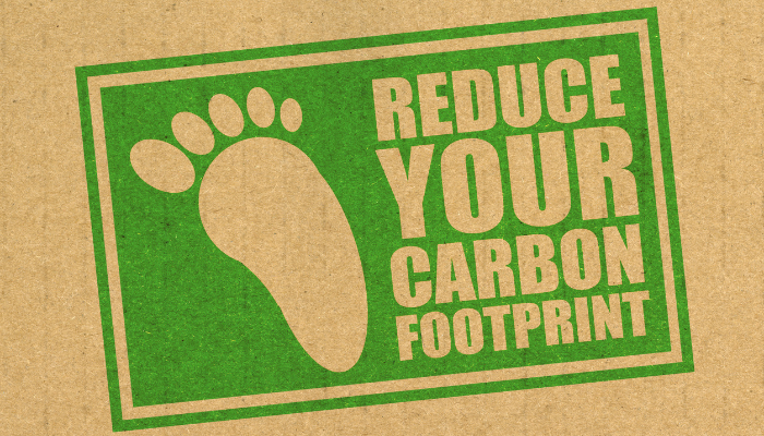  Reducing Carbon Footprint label showing the environmental impact hybrid printing gives.