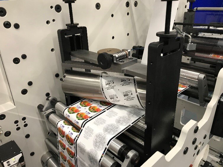 Peel and reveal labels which are being printed on a label printing presses